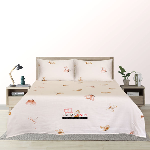 Butterfly Breeze Cotton Sateen Bedsheet