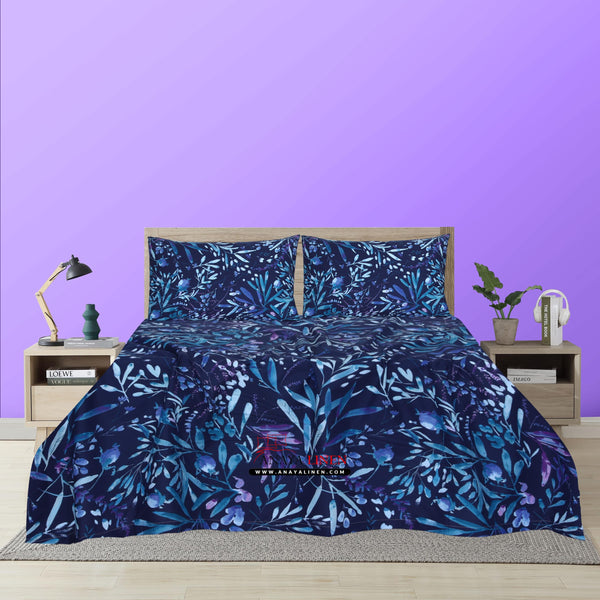 Winter Eucalyptus Cotton Bedsheet