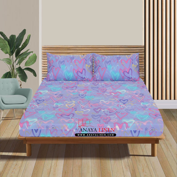 Dreamy Hearts - Cotton Fitted Sheet