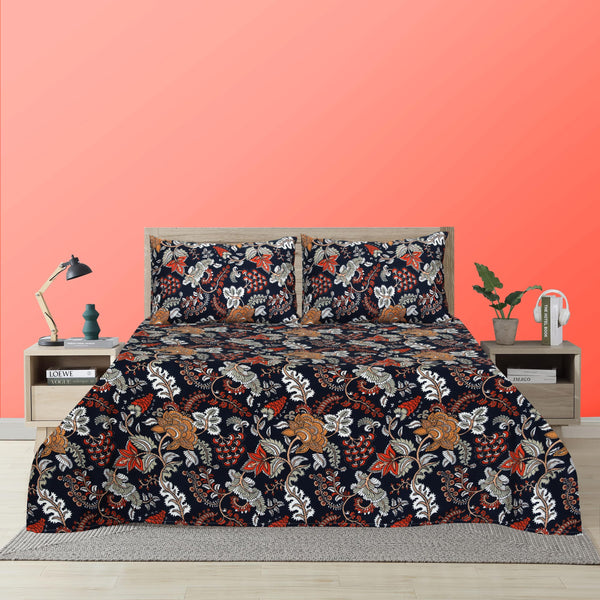 Midnight Blossom Cotton Bedsheet