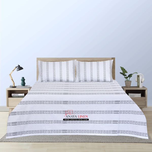 Minimalist Stripes Percale Cotton Bedsheet