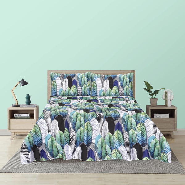 Tropical Plants Cotton Sateen Bed Sheet