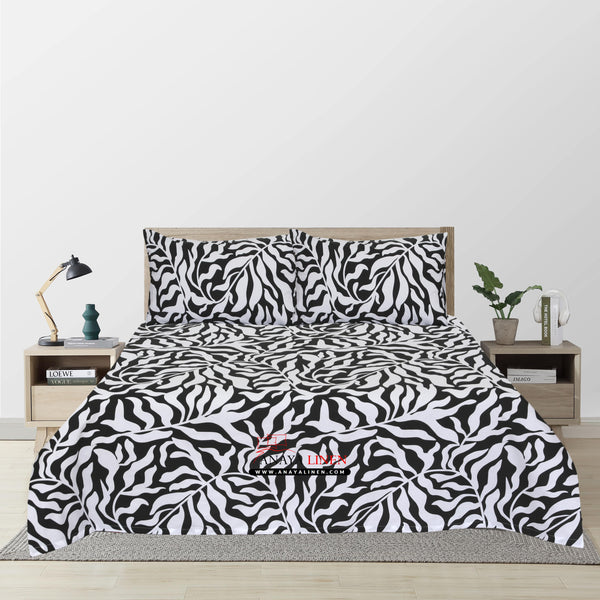 Urban Safari – Black & White Zebra Print Bedsheet