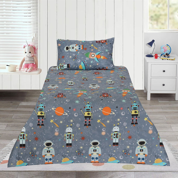 Astronauts in Space Kids Cotton Bedsheet