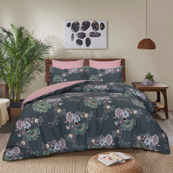Flora Print Cotton Duvet Cover Set