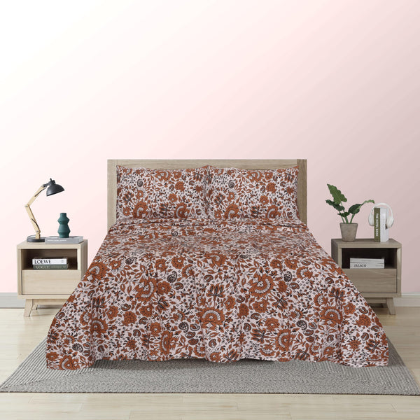 Floral Percale Cotton Bedsheet
