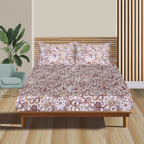 Hexagonal Geometrical Cotton Sateen Fitted Sheet