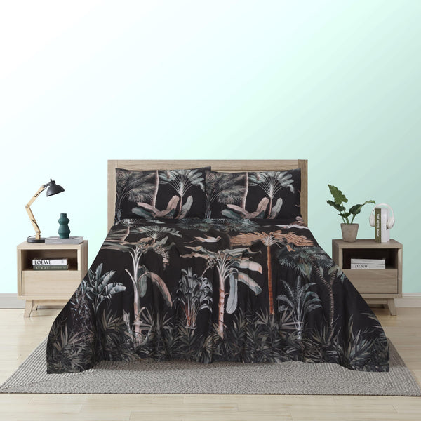 Dreamy Jungle Percale Cotton Bedsheet