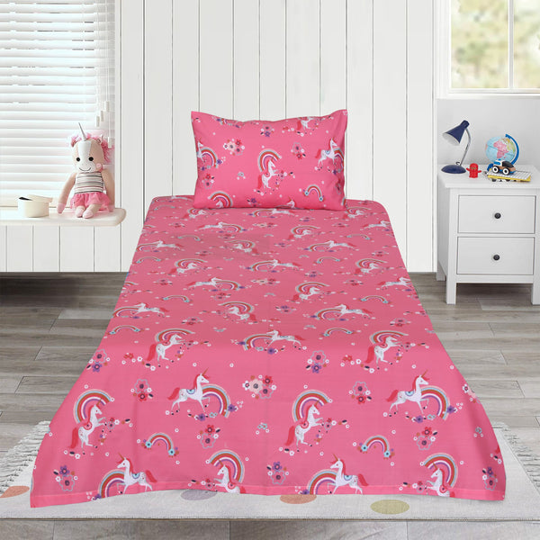 Kids Unicorn Cotton Bed Sheet