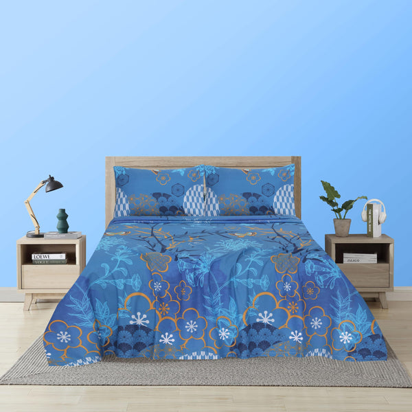 Mallow in Blue Cotton Bedsheet
