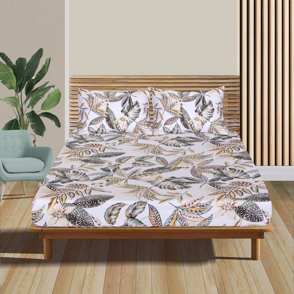 Mixed Leaf’s Sateen Fitted Sheet
