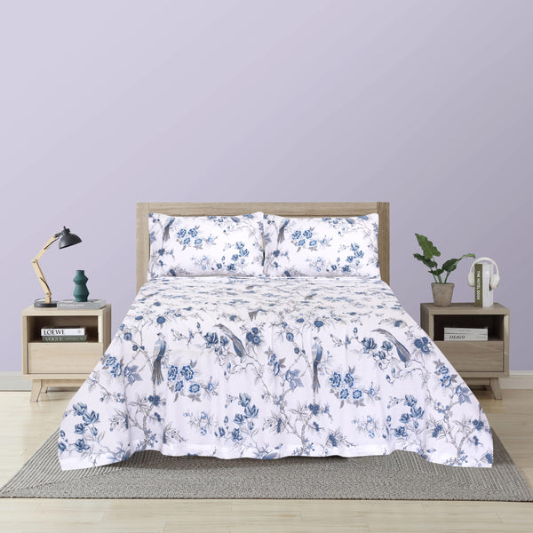 Oriental Bird King Cotton Bedsheet