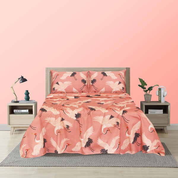 Oriental Birds Cotton Sateen Bedsheet