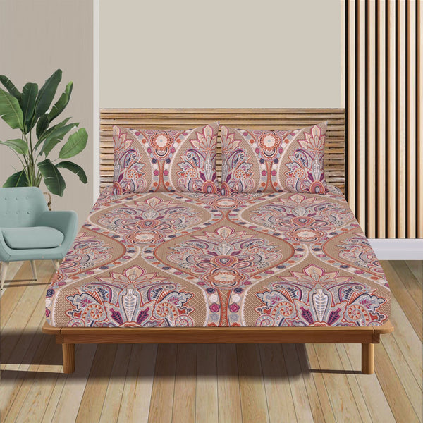 Paisley Percale Cotton Fitted Sheet