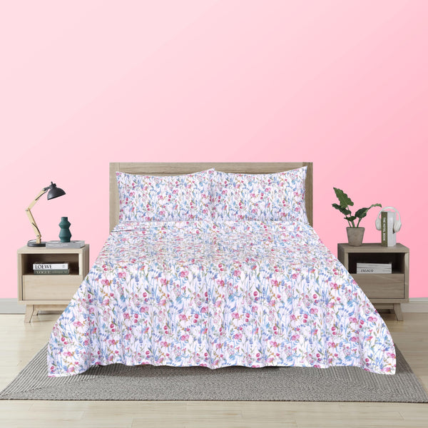 Pink Rose Cotton Bedsheet