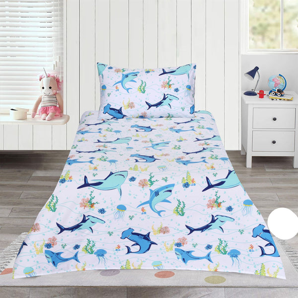 Shark World Kids Bedsheet